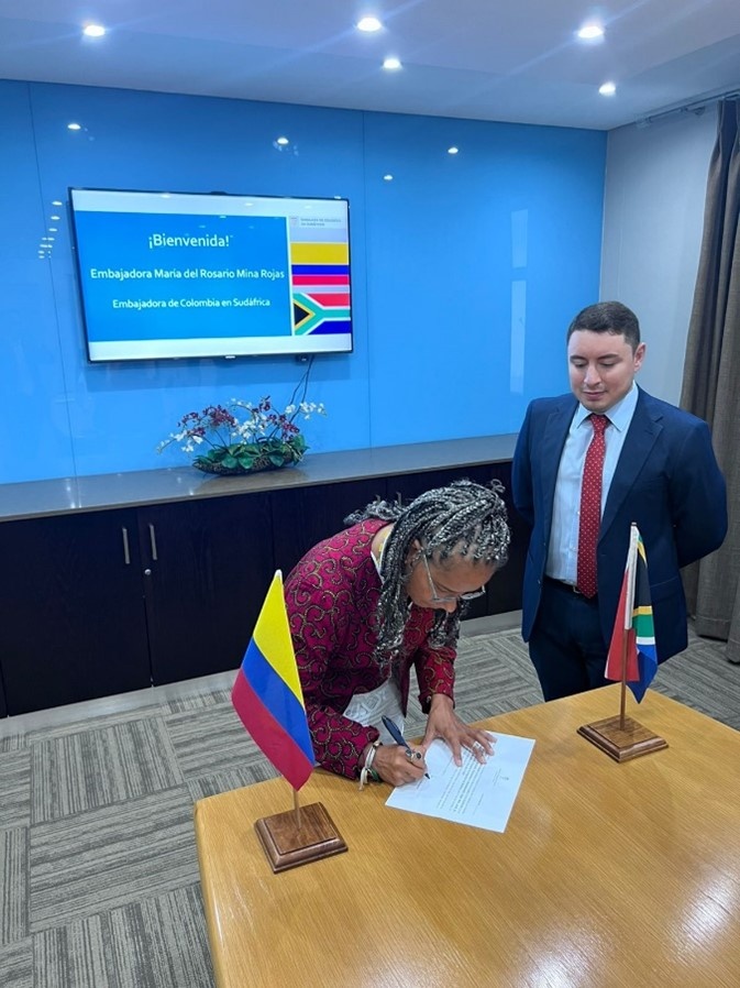 Toma de posesión y juramento de la nueva Embajadora de Colombia en Sudáfrica, María del Rosario Mina Rojas